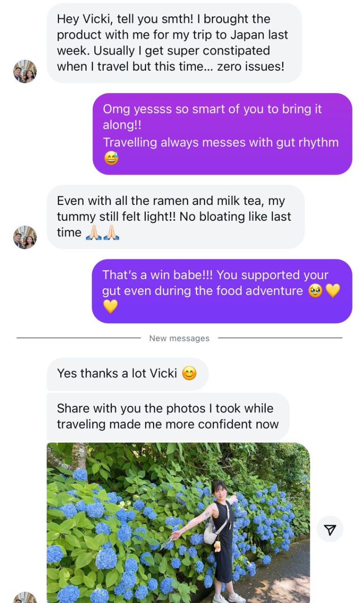 Customer feedback — belly smaller