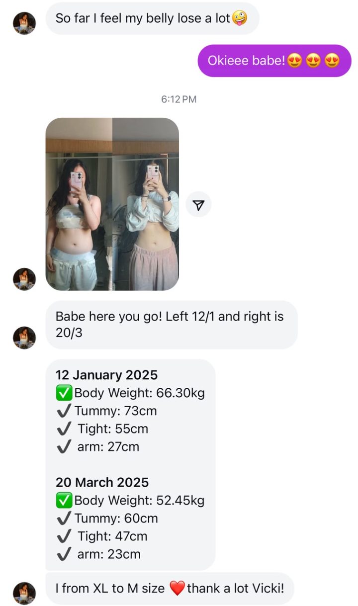 Customer feedback — XL to M
