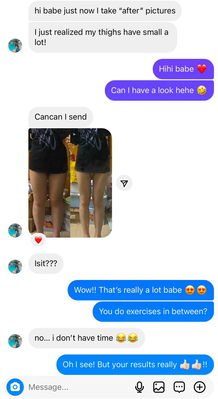 Customer before and after